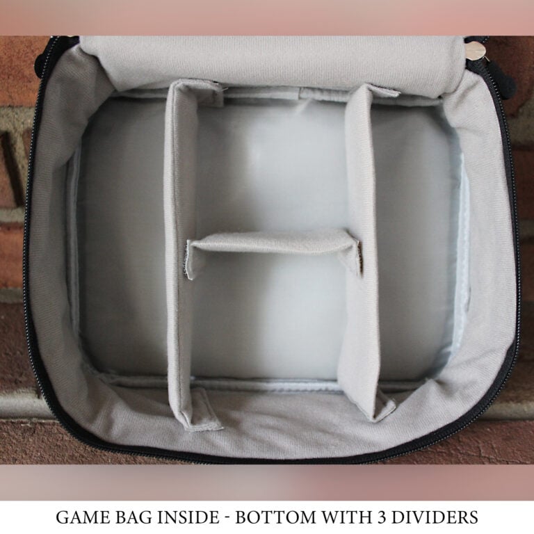Inside bag bottom and velcro dividers