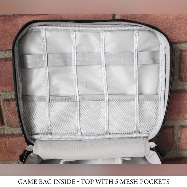 Inside bag top and mesh pockets
