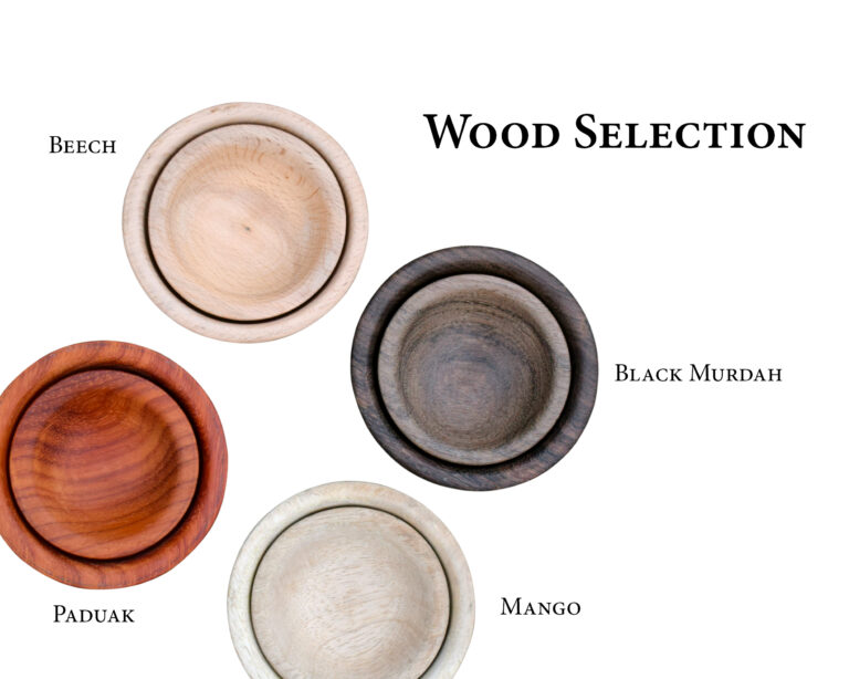 Wood selection: Mango, Beech, Black Murdah, Padauk
