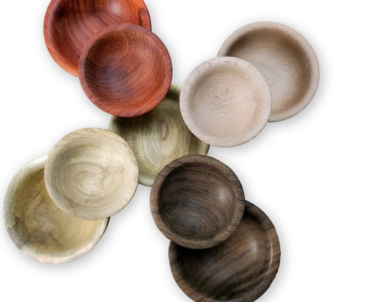 Round wooden component bowls