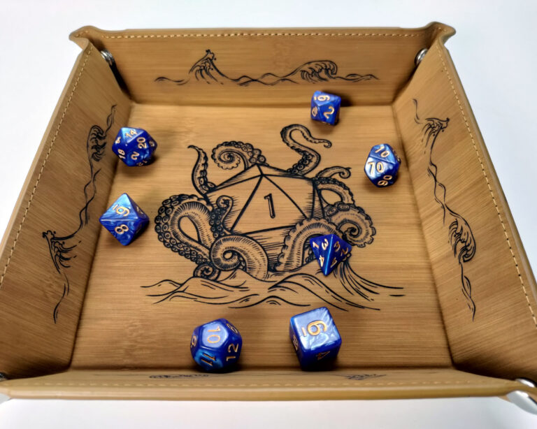 Kraken - Square Leather Dice Tray - Image 4