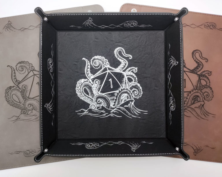 Kraken - Square Leather Dice Tray - Image 7