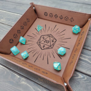 Shinning D20 - Square Leather Dice Tray