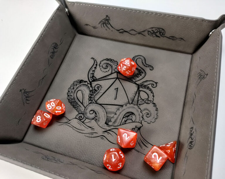 Kraken - Square Leather Dice Tray - Image 6