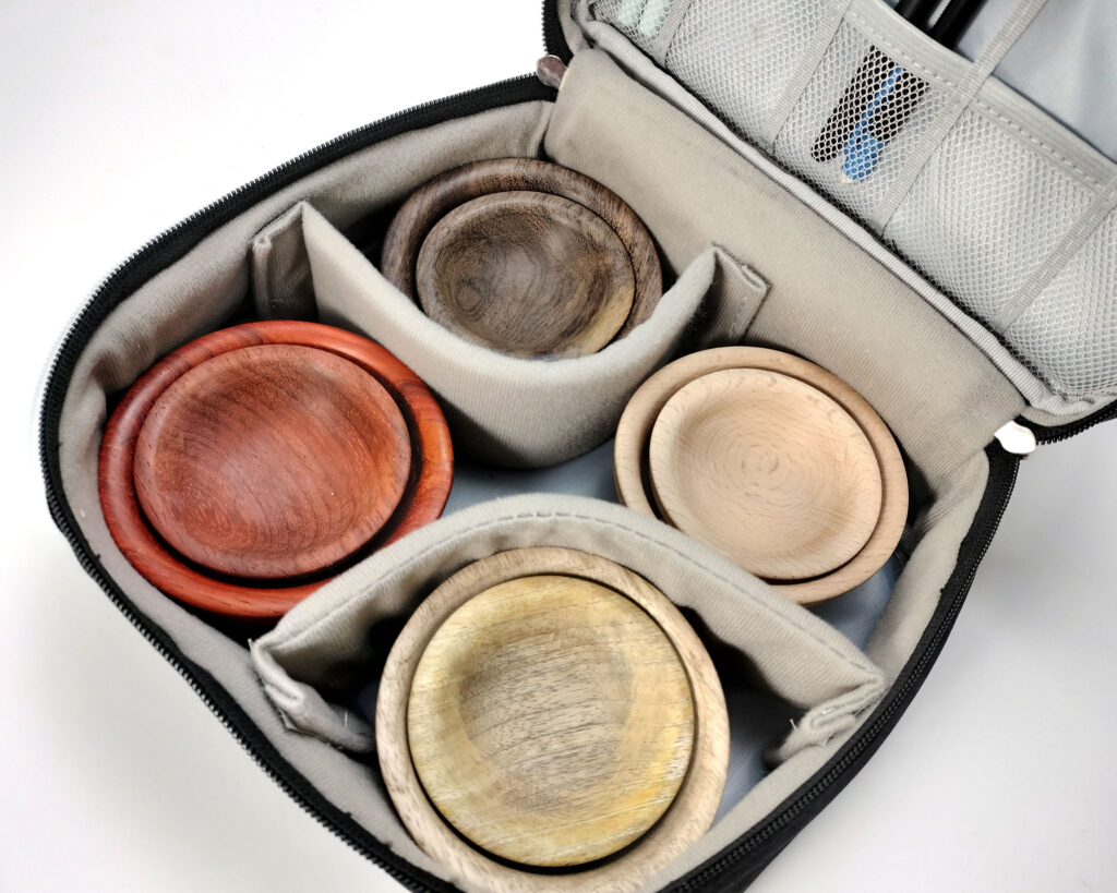 Board game bundle with component bowls and travel game bag